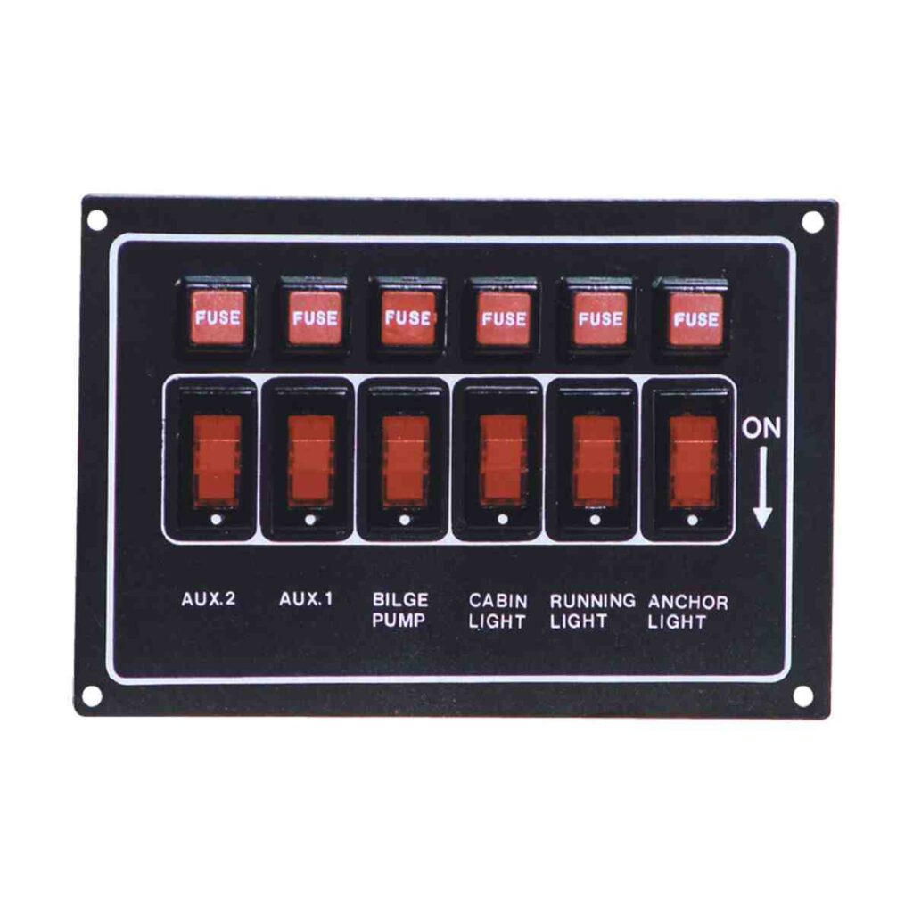 Marine Town Switch Panel - Black Alloy