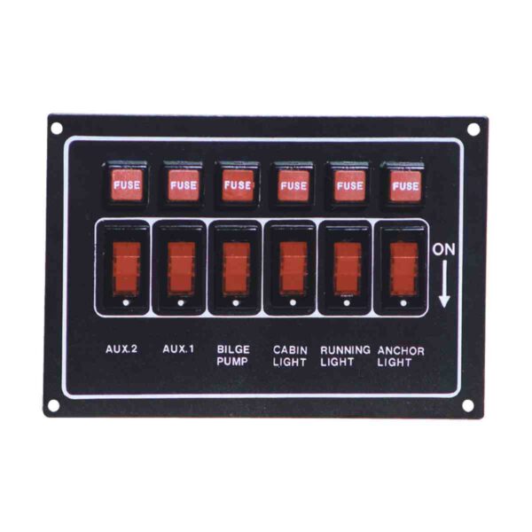 Marine Town Switch Panel - Black Alloy
