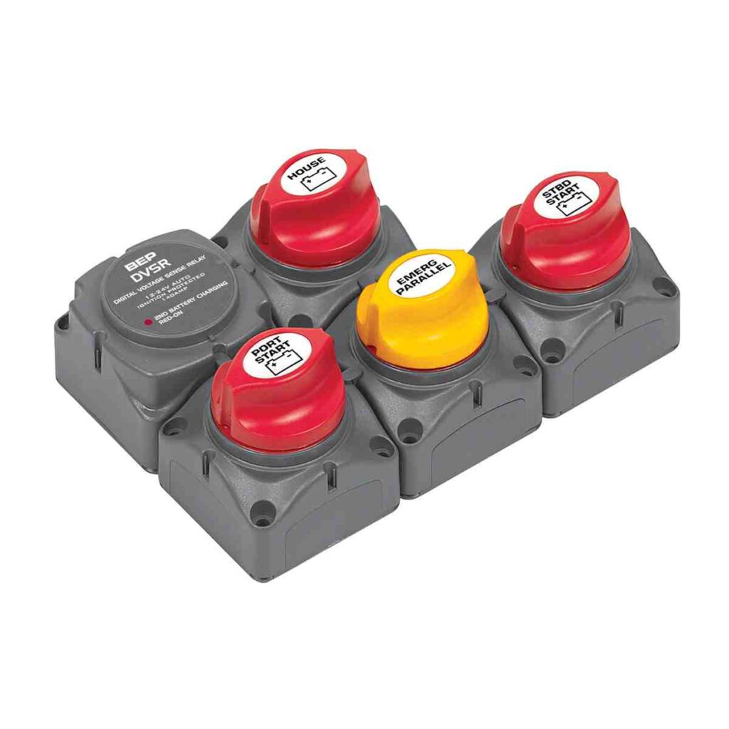 BEP Battery Distribution Cluster with DVSR  - Twin Inboard Three Battery Banks