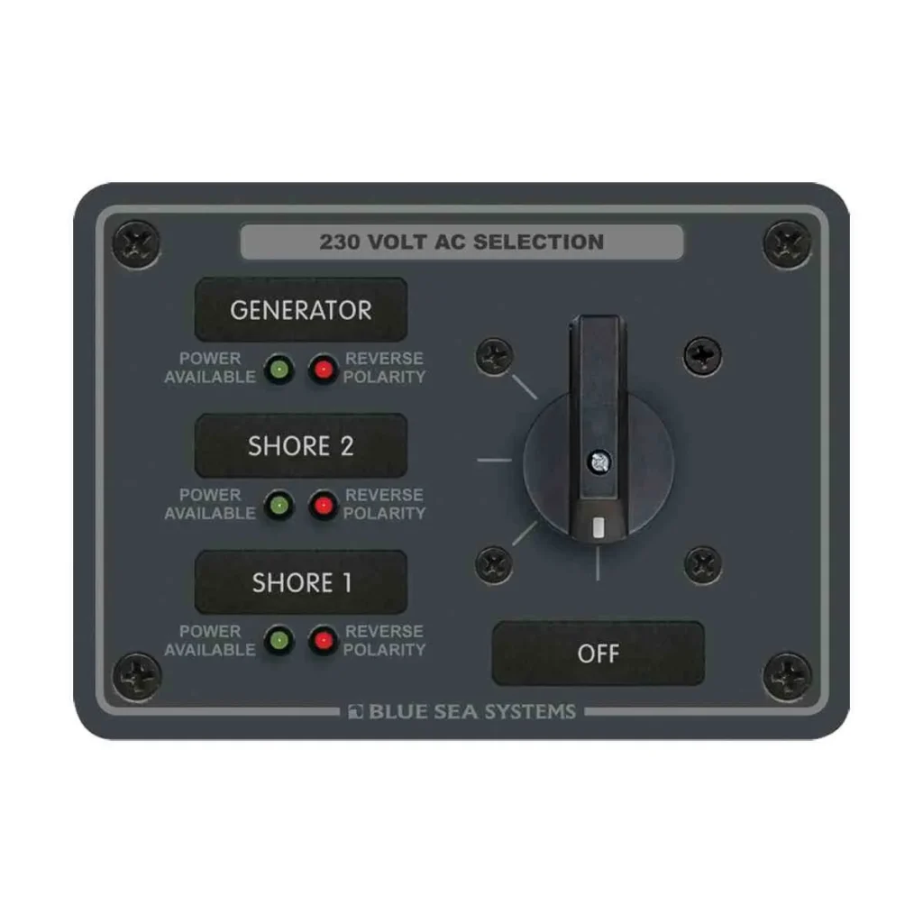 Blue Sea Systems AC Source Selection Panel  - Rotary 30amp