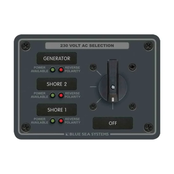 Blue Sea Systems AC Source Selection Panel  - Rotary 30amp
