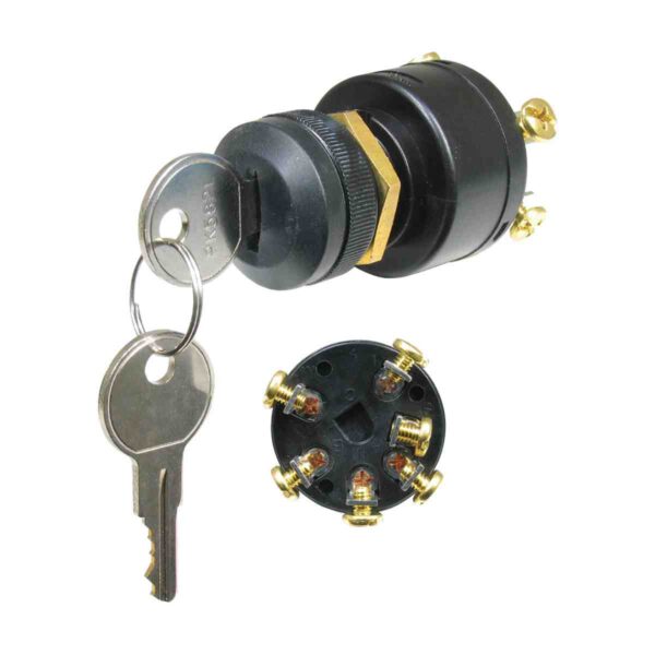 Sierra Marine Ignition Switch - Short Shaft 6 Terminals