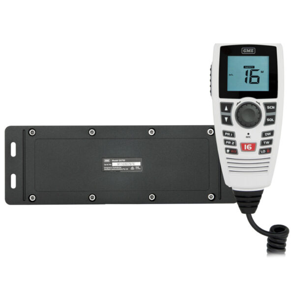 GME GX750B VHF Marine Radio – Compact, IPX7 Waterproof, LCD Controller Mic
