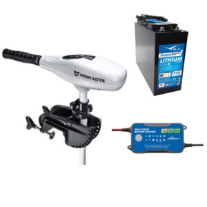 Minn Kota Dinghy Electric Motor Pack with 12V 50Ah Lithium Battery & Charger